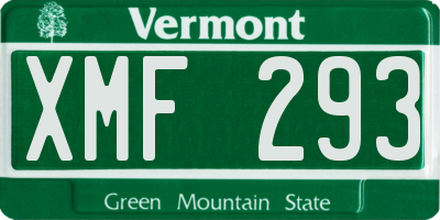 VT license plate XMF293