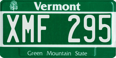 VT license plate XMF295