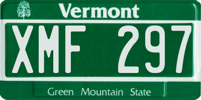 VT license plate XMF297