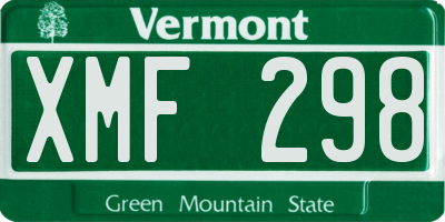 VT license plate XMF298