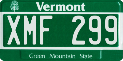 VT license plate XMF299