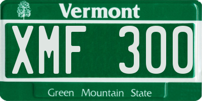 VT license plate XMF300