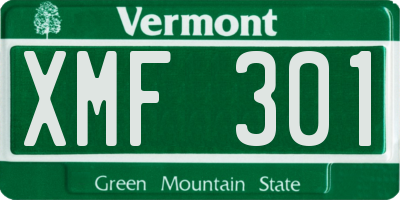 VT license plate XMF301