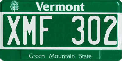 VT license plate XMF302