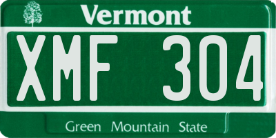 VT license plate XMF304