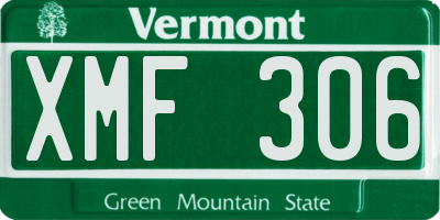 VT license plate XMF306