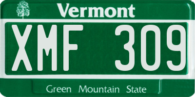 VT license plate XMF309