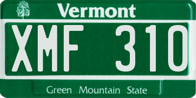 VT license plate XMF310