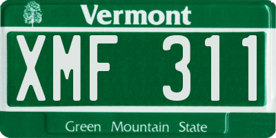 VT license plate XMF311