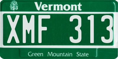 VT license plate XMF313