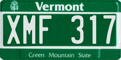 VT license plate XMF317