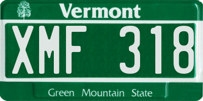 VT license plate XMF318