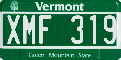 VT license plate XMF319