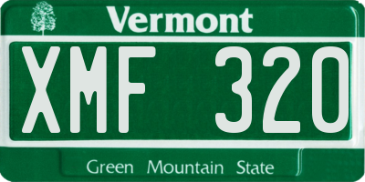 VT license plate XMF320