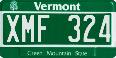 VT license plate XMF324
