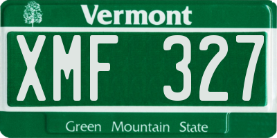VT license plate XMF327