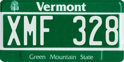 VT license plate XMF328