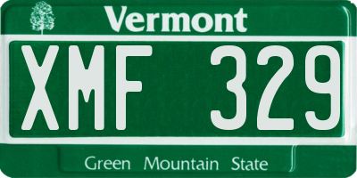 VT license plate XMF329