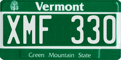 VT license plate XMF330