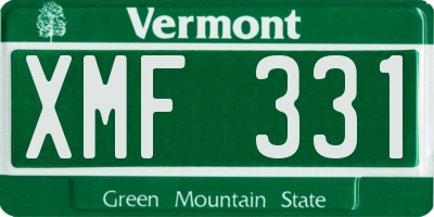 VT license plate XMF331