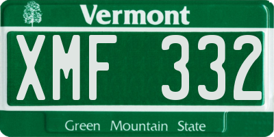 VT license plate XMF332