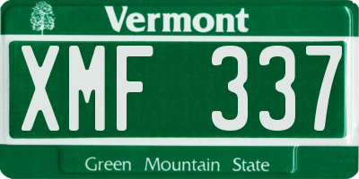 VT license plate XMF337
