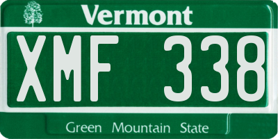 VT license plate XMF338