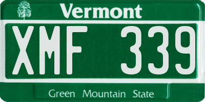 VT license plate XMF339