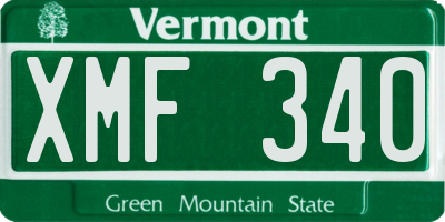 VT license plate XMF340