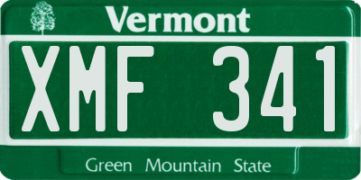 VT license plate XMF341