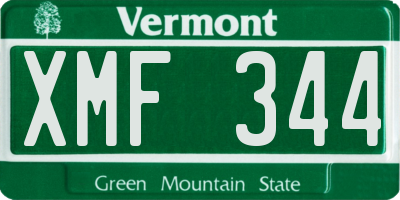 VT license plate XMF344