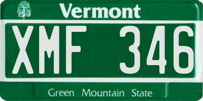 VT license plate XMF346