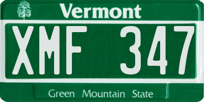 VT license plate XMF347