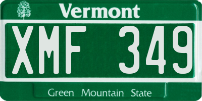 VT license plate XMF349
