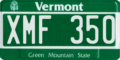 VT license plate XMF350