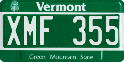 VT license plate XMF355