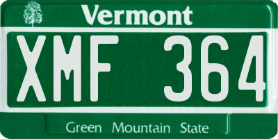 VT license plate XMF364