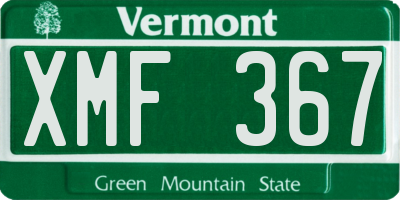 VT license plate XMF367