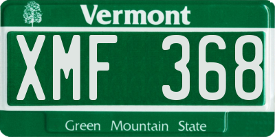 VT license plate XMF368