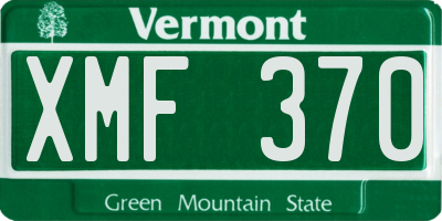VT license plate XMF370