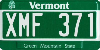 VT license plate XMF371