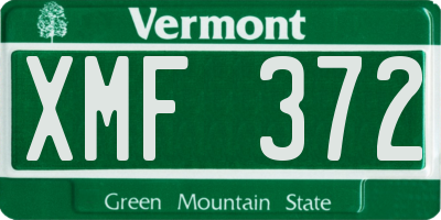 VT license plate XMF372