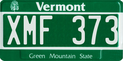 VT license plate XMF373