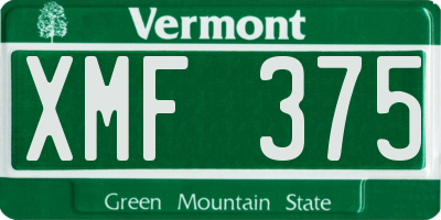VT license plate XMF375