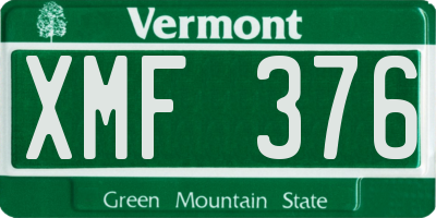 VT license plate XMF376