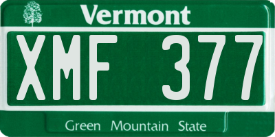 VT license plate XMF377