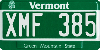 VT license plate XMF385