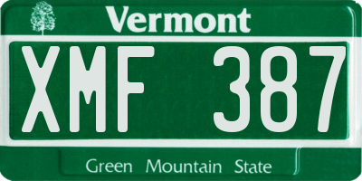 VT license plate XMF387