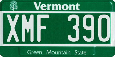 VT license plate XMF390