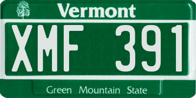 VT license plate XMF391